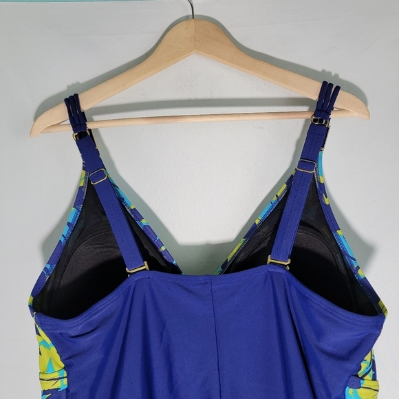 Seekers Contour Australia Blue Floral One Piece Swimsuit Sz 20W Cups DD/E Beachy - Picture 6 of 12